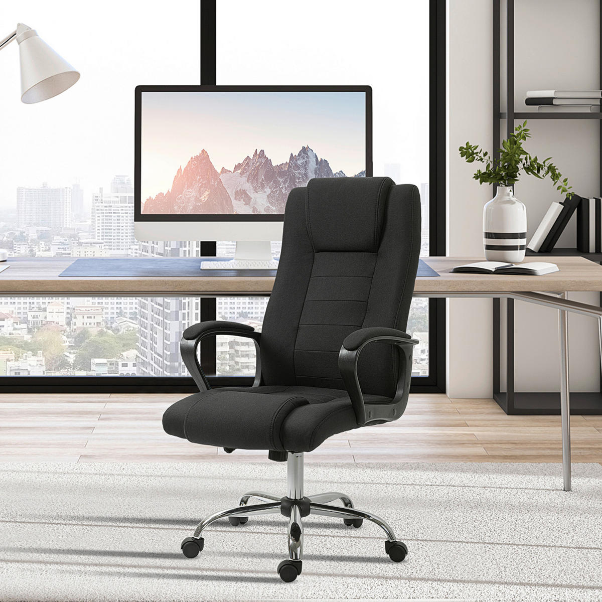 Drehstuhl 921-265BK schwarz 921-265BK - schwarz (65,00/129,00/60,00cm) - Vinsetto