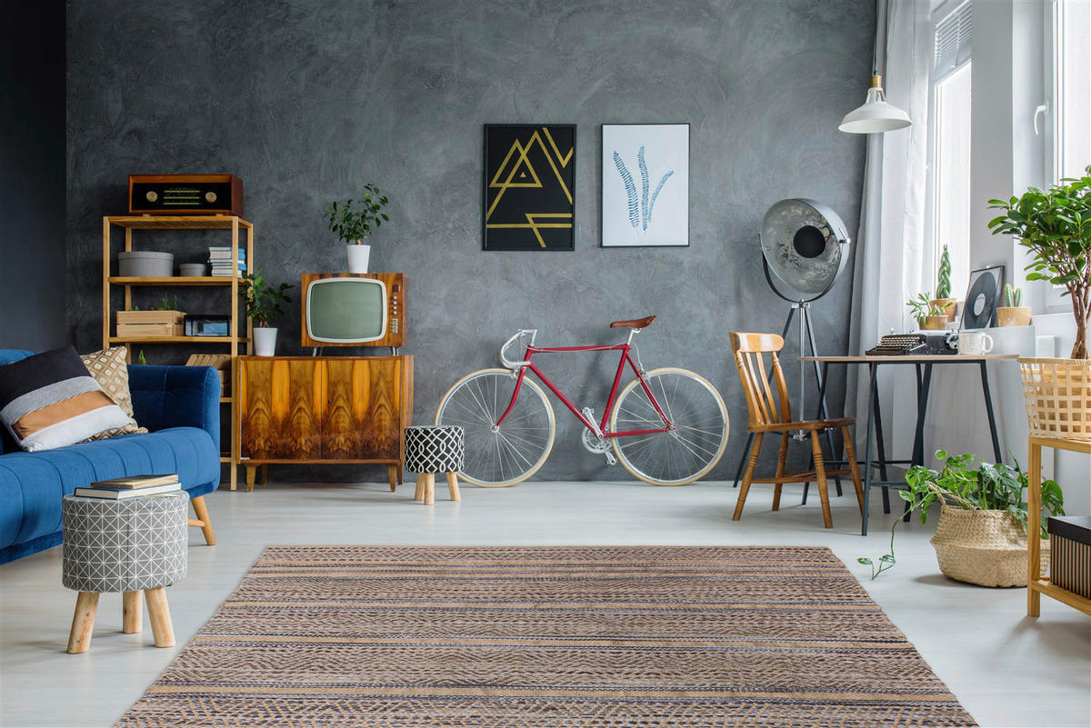 Kayoom Kurzflorteppich Sienna 810 grau B/L: ca. 160x230 cm Sienna 810 - grau (160,00/230,00cm) - Kayoom