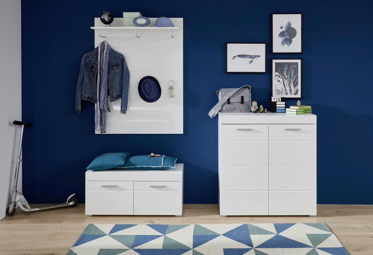 Schuhschrank Amanda weiß Hochglanz weiß B/H/T: ca. 91x97x38 cm Amanda - weiß (91,00/97,00/38,00cm) - Trendteam