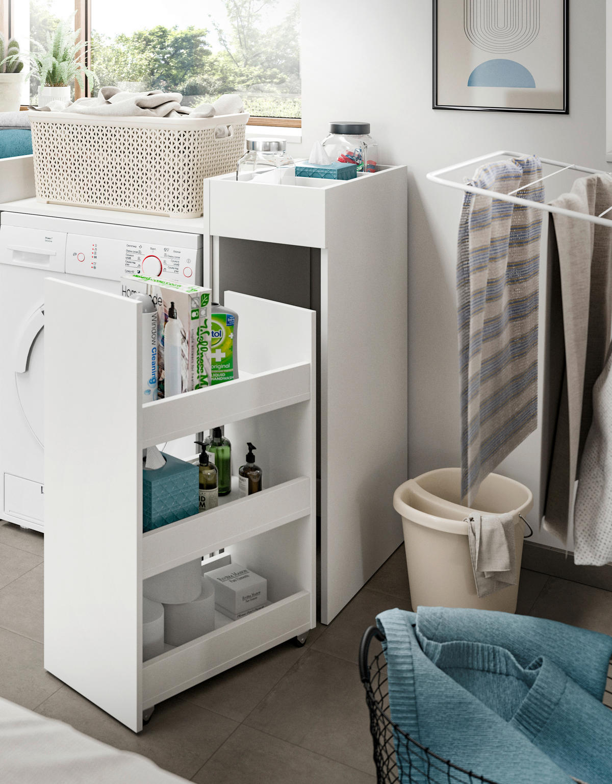 Anstellregal Free weiß B/H/T: ca. 29x101x60 cm Free - weiß (29,00/101,00/60,00cm)
