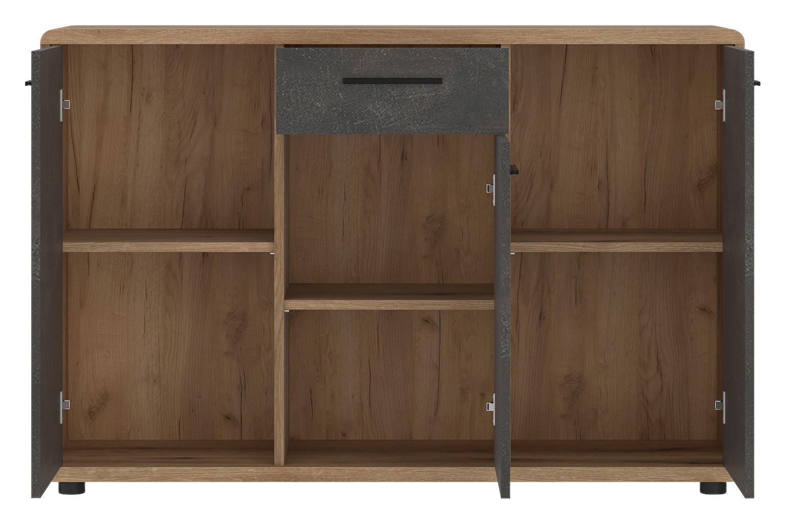 Kommode Fontana Eiche Evoke Coast Nachbildung Beton dunkel Optik B/H/T: ca. 132x87x40 cm Fontana - Eiche/Beton (132,00/87,00/40,00cm)