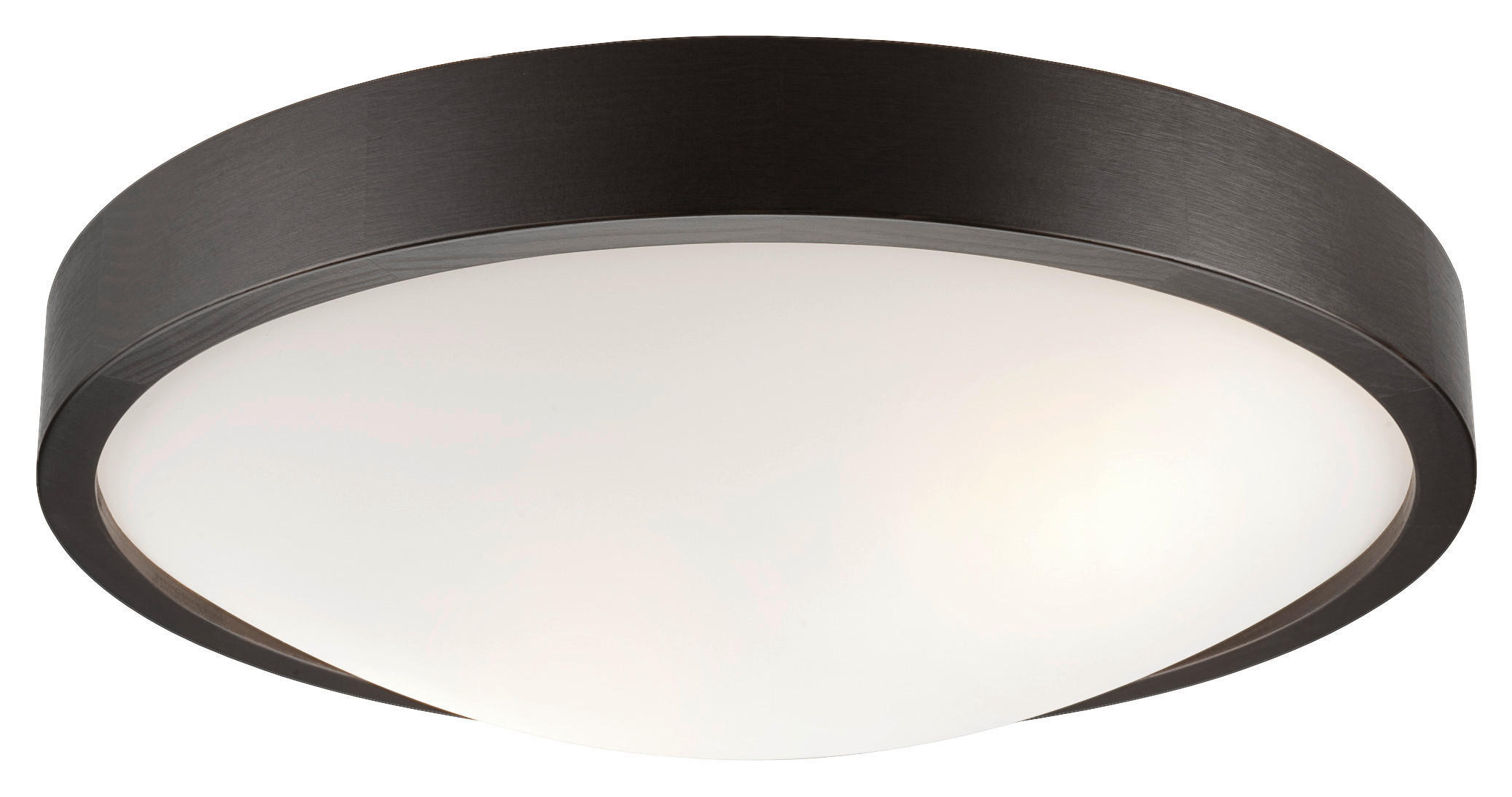 Lamkur Deckenleuchte dunkelbraun Glas Holz B/H/L: ca. 38,5x12x38,5 cm 2 Brennstellen Anello - dunkelbraun (38,50/38,50/12,00cm) - Lamkur