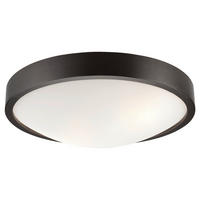 Lamkur Deckenleuchte dunkelbraun Glas Holz B/H/L: ca. 38,5x12x38,5 cm 2 Brennstellen Anello - dunkelbraun (38,50/38,50/12,00cm) - Lamkur