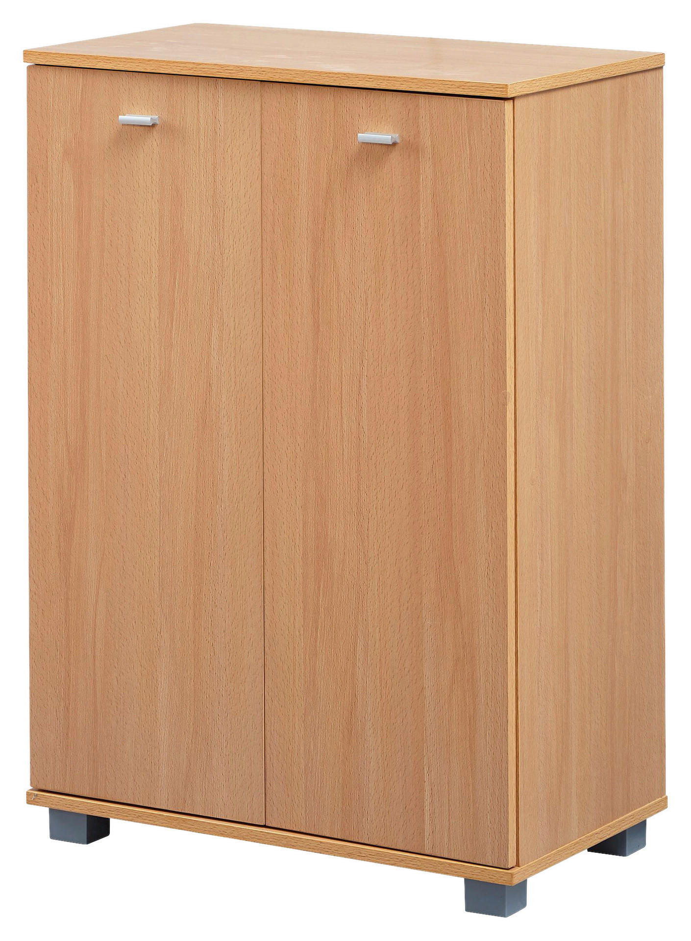 Schuhschrank buche Nachbildung silber B/H/T: ca. 60x90x35 cm Schuhschrank - buche/silber (60,00/90,00/35,00cm) - Wohnling