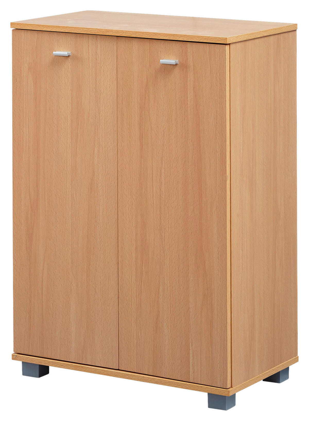 Schuhschrank buche Nachbildung silber B/H/T: ca. 60x90x35 cm Schuhschrank - buche/silber (60,00/90,00/35,00cm) - Wohnling