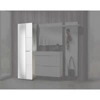 Garderobenschrank Mailand weiß weiß Hochglanz B/H/T: ca. 60x202x35 cm Mailand - weiß (60,00/202,00/35,00cm)