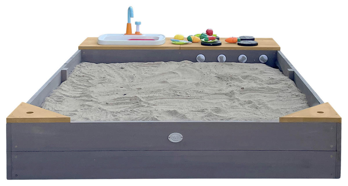 AXI Sandkasten Kelly grau B/H/L: ca. 115x22x180 cm Kelly - braun/grau (180,00/115,00/22,00cm) - AXI