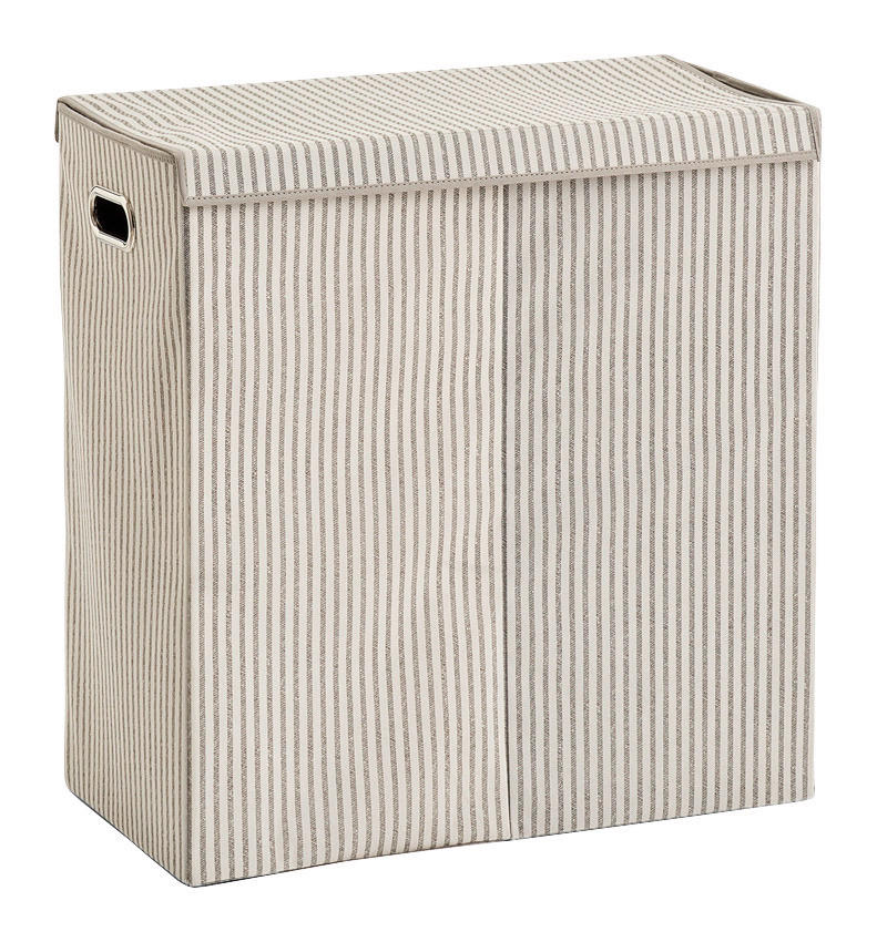 Zeller Wäschesammler 2-fach Stripes Stripes - beige (61,50/31,00/63,00cm) - Zeller