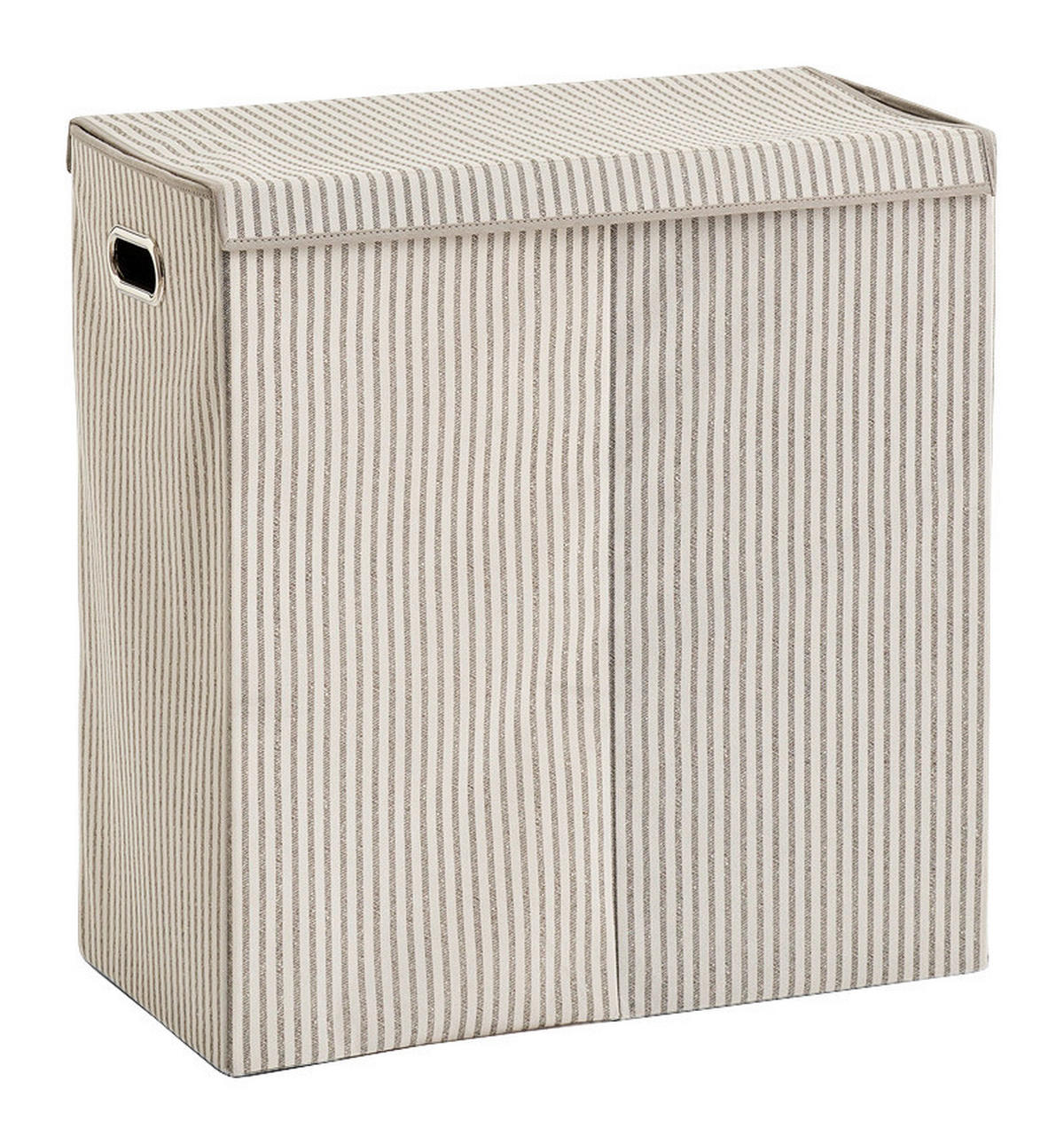 Zeller Wäschesammler 2-fach Stripes Stripes - beige (61,50/31,00/63,00cm) - Zeller