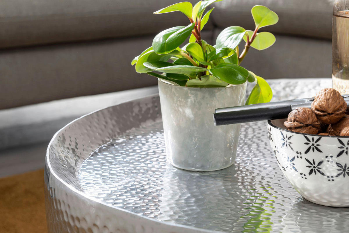 Couchtisch silber B/H/T: ca. 60x35x60 cm Couchtisch - silber (60,00/35,00/60,00cm) - Wohnling