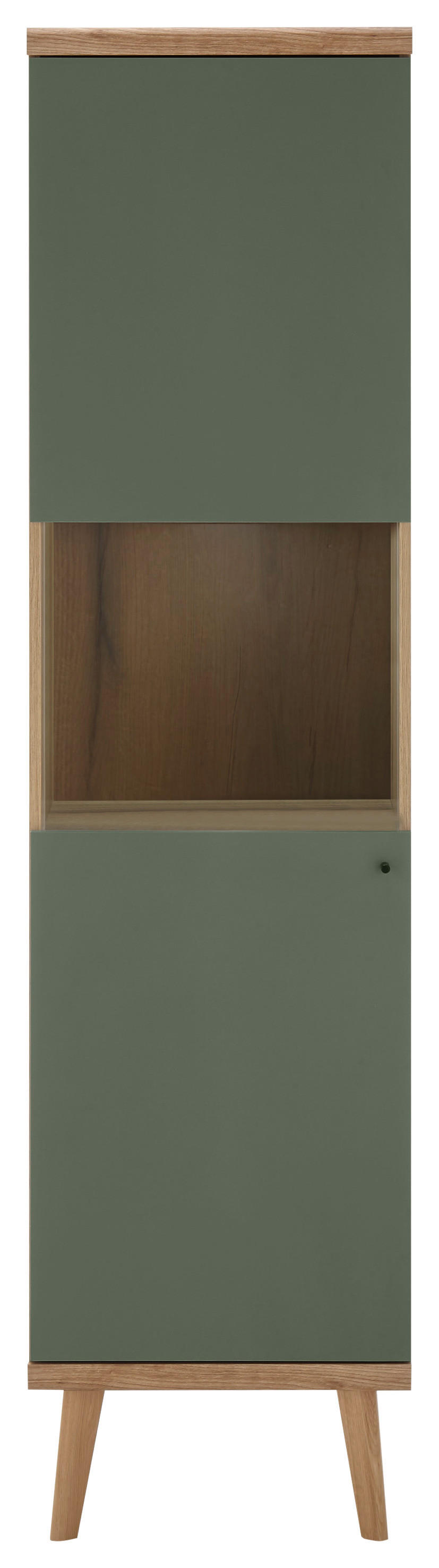 Vitrine Alva Eiche Evoke Coast Nachbildung salbei B/H/T: ca. 50x197x40 cm Alva - Eiche/salbei (50,00/197,00/40,00cm)