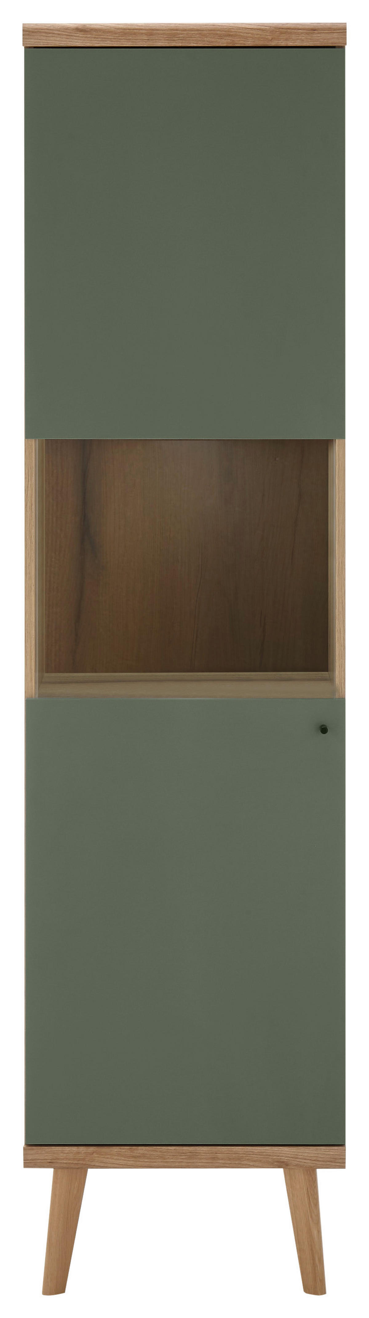 Vitrine Alva Eiche Evoke Coast Nachbildung salbei B/H/T: ca. 50x197x40 cm Alva - Eiche/salbei (50,00/197,00/40,00cm)