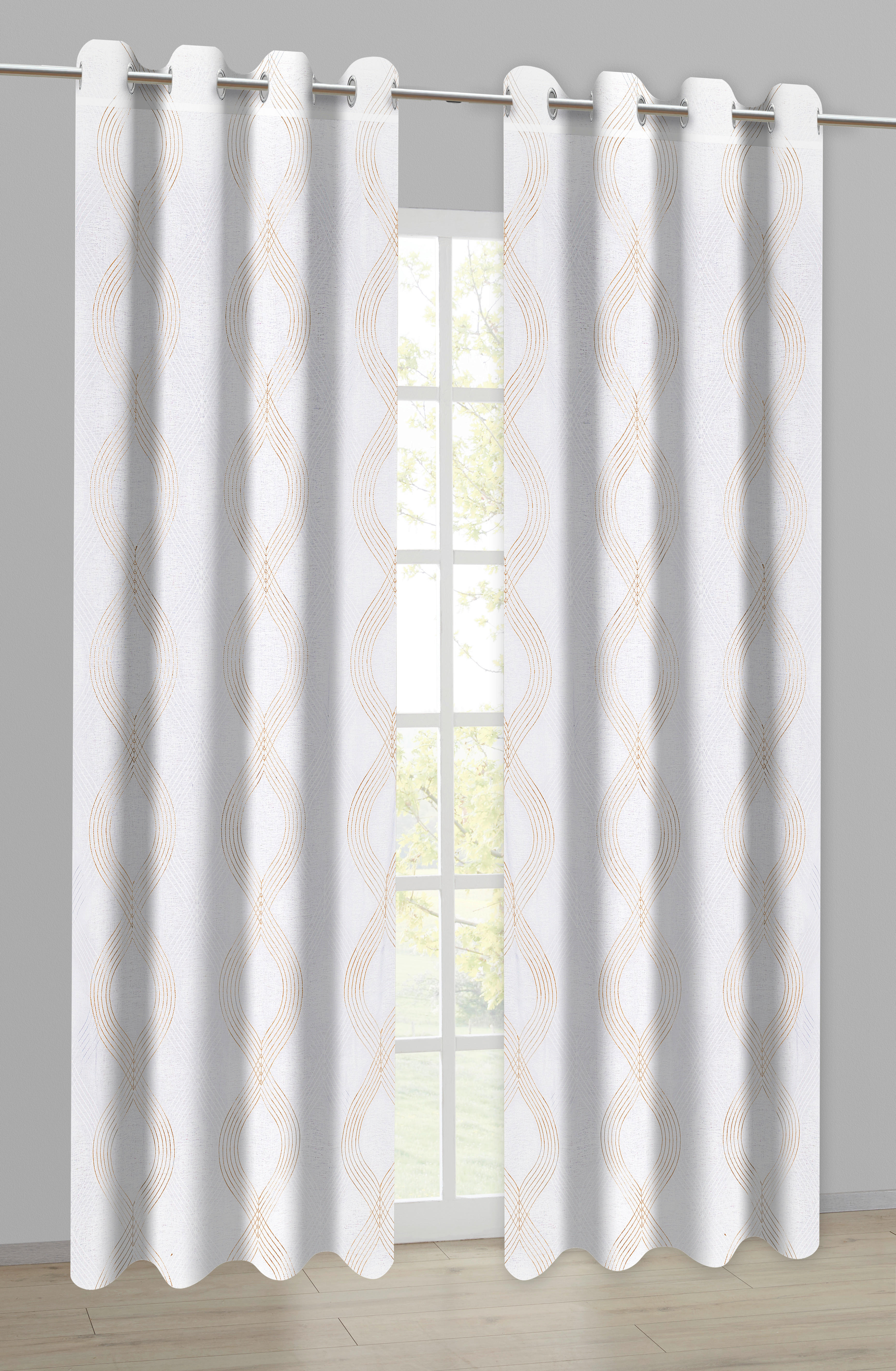 Ösenvorhang Nele weiß B/L: ca. 135x245 cm Nele - beige/weiß (135,00/245,00cm)