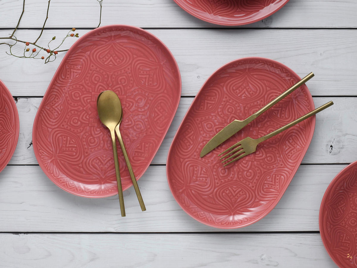 CreaTable Plattenset Orient Mandala rot Porzellan D: ca. 28 cm Orient Mandala - rot (28,00cm) - CreaTable