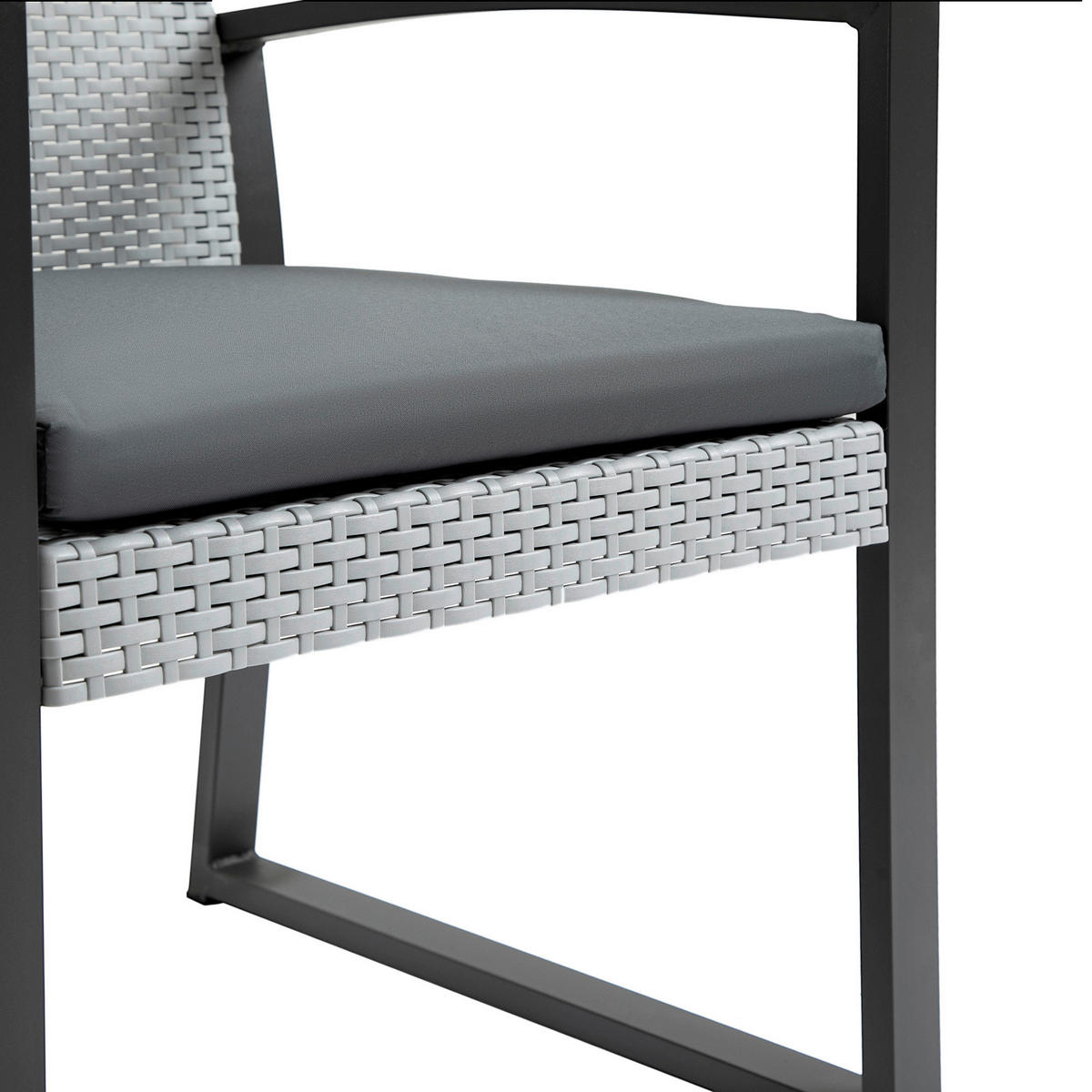 Outsunny Sitzgruppe schwarz Kunststoff B/H/L: ca. 58x58x84 cm Gartenmöbelset - schwarz/grau (84,00/58,00/58,00cm) - Outsunny