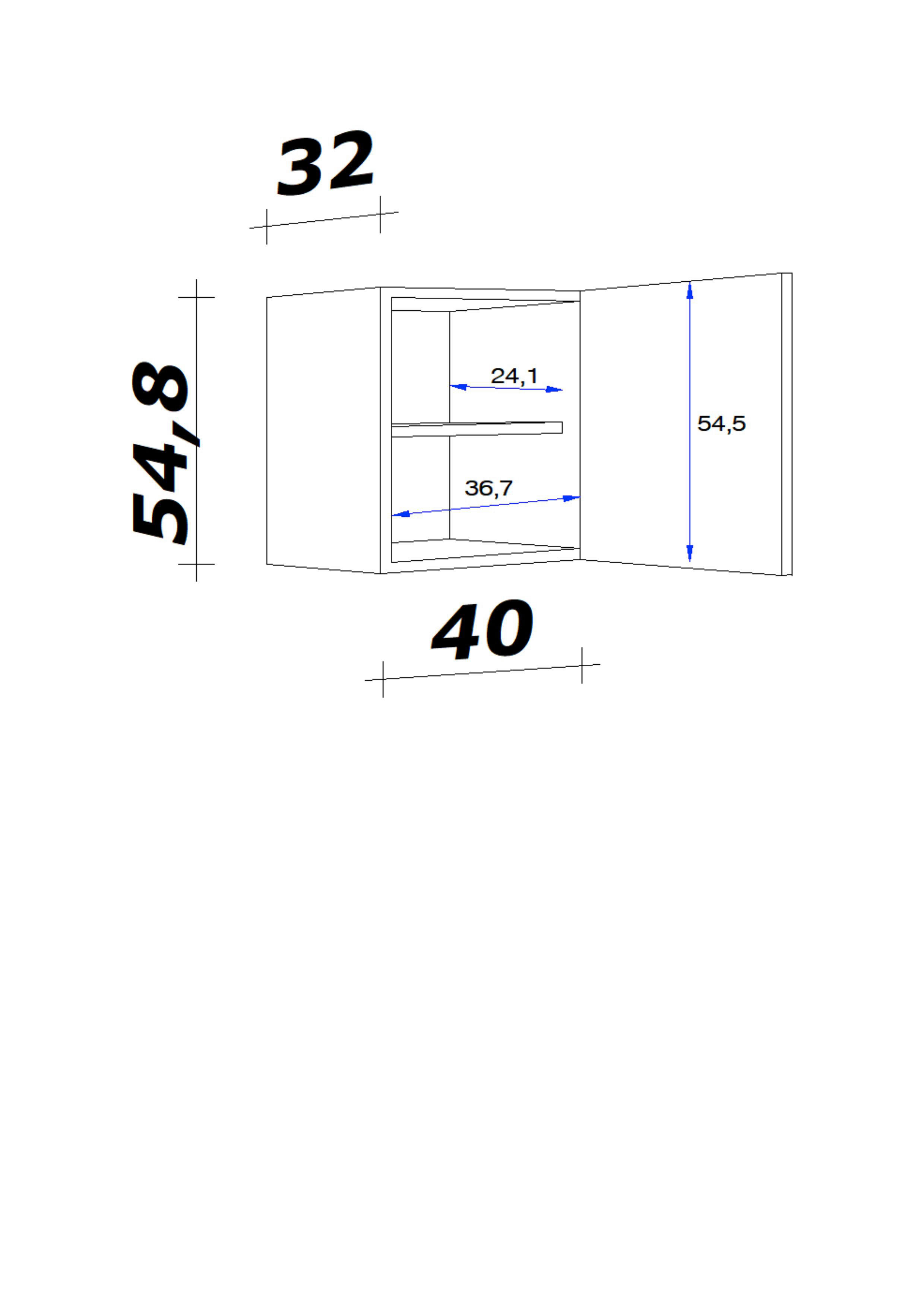 Hängeschrank Vita weiß matt B/H/T: ca. 40x54,8x32 cm Vita - weiß/Edelstahl (40,00/54,80/32,00cm) - Flex-Well