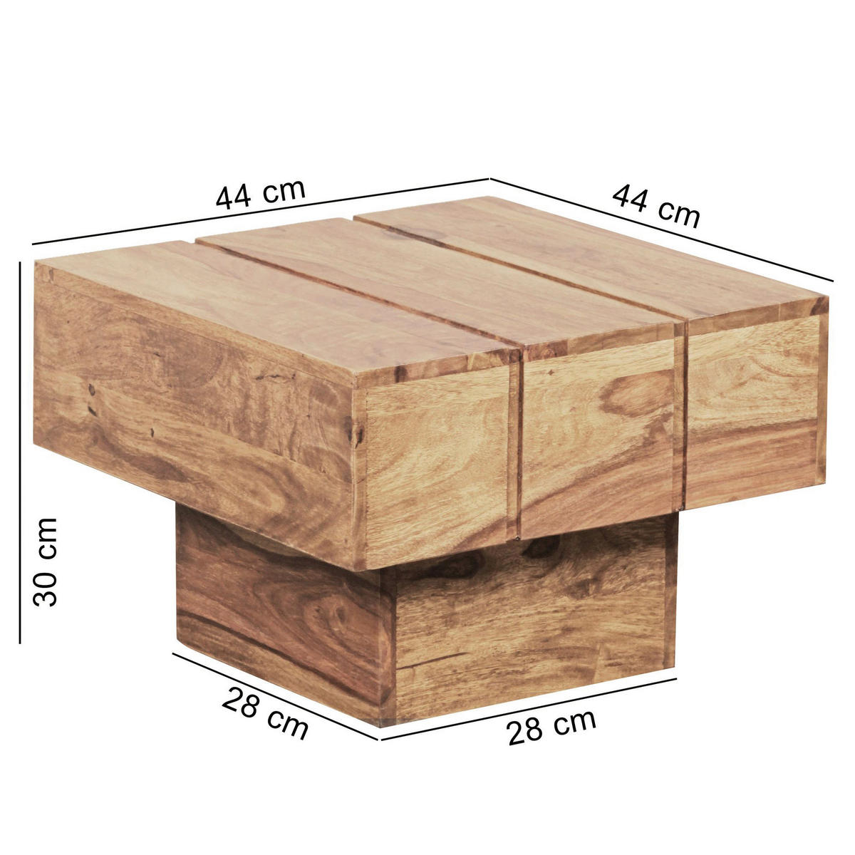 Beistelltisch natur Akazie B/H/T: ca. 44x30x44 cm Beistelltisch - natur (44,00/30,00/44,00cm) - Wohnling