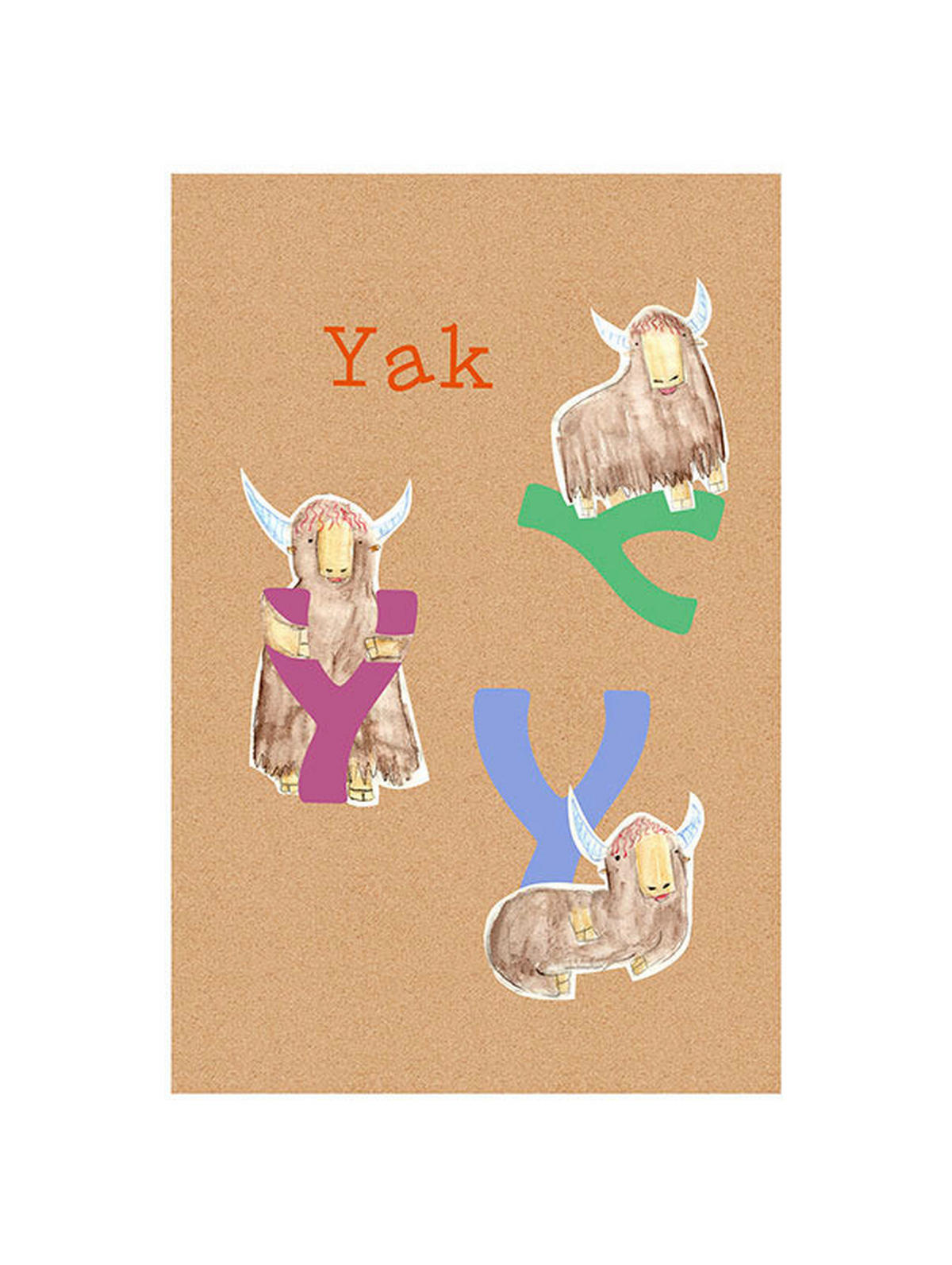 Komar Poster ABC Animal Y Buchstaben B/L: ca. 30x40 cm ABC Animal Y - (30,00/40,00cm) - Komar
