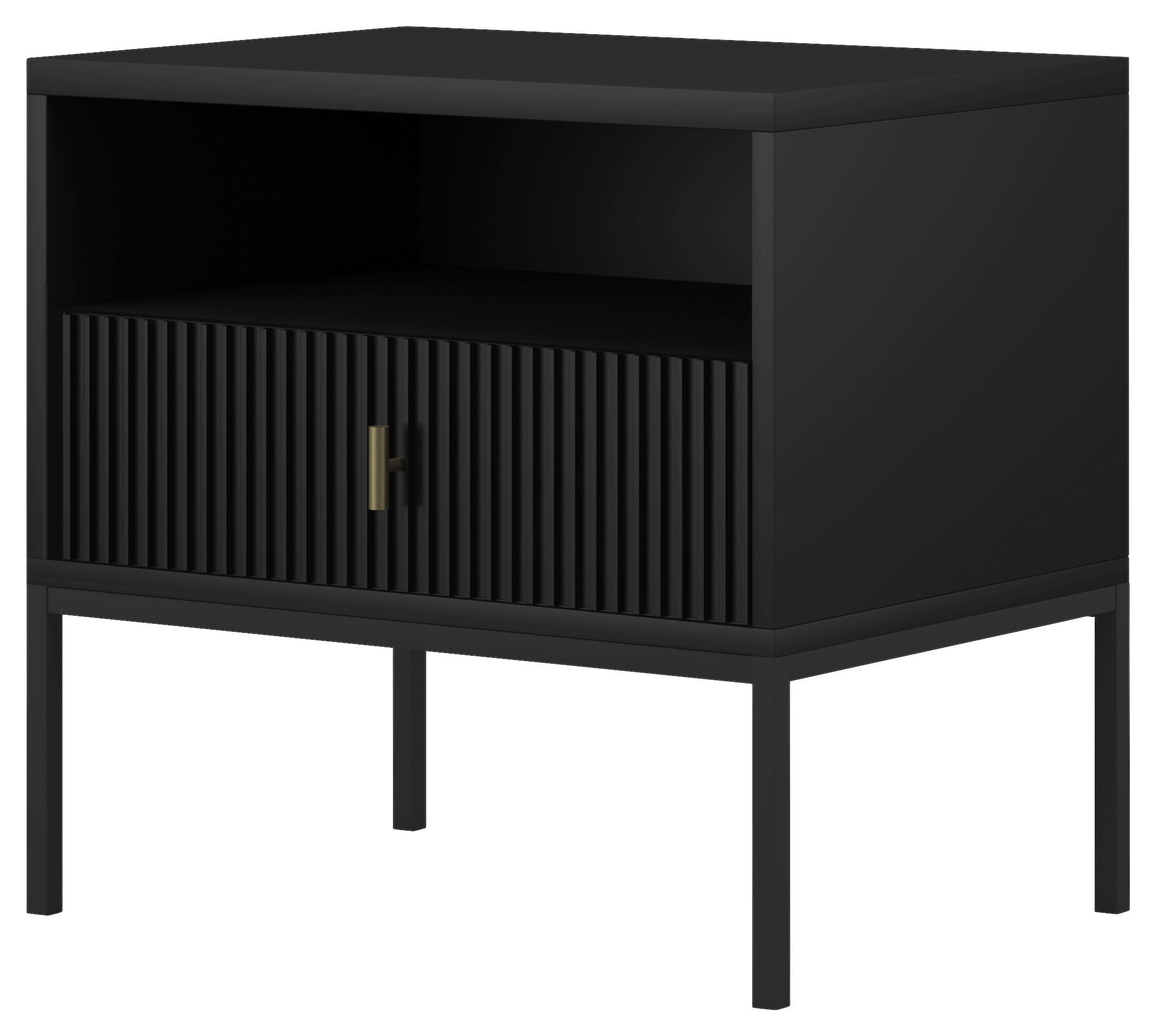 Nachtkonsole MAGGIORE schwarz B/H/T: ca. 53,9x52,4x39 cm MAGGIORE - schwarz (53,90/52,40/39,00cm) - WIPMEB