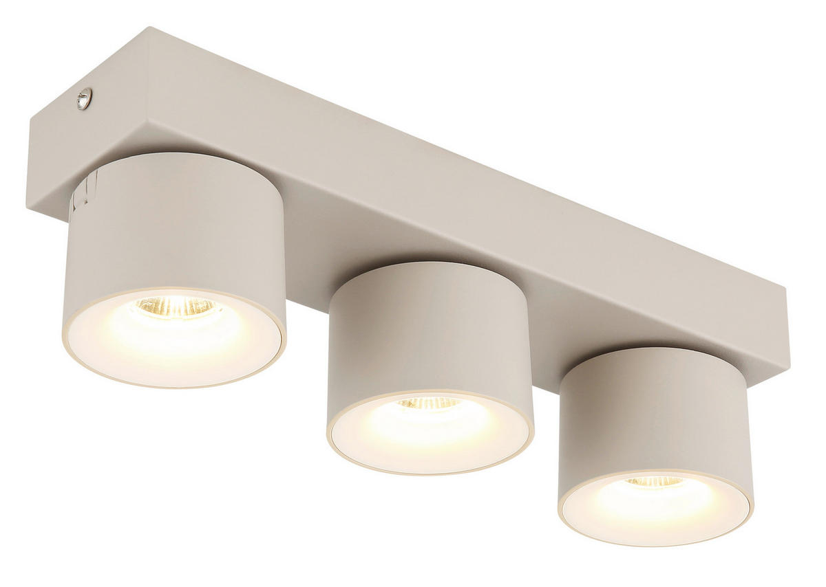 GLOBO LED-Strahler sand Metall Aluminium Kunststoff B/H/L: ca. 8,5x30x10,5 cm 3 Brennstellen LED-Strahler-Rae - sand (10,50/8,50/30,00cm) - GLOBO