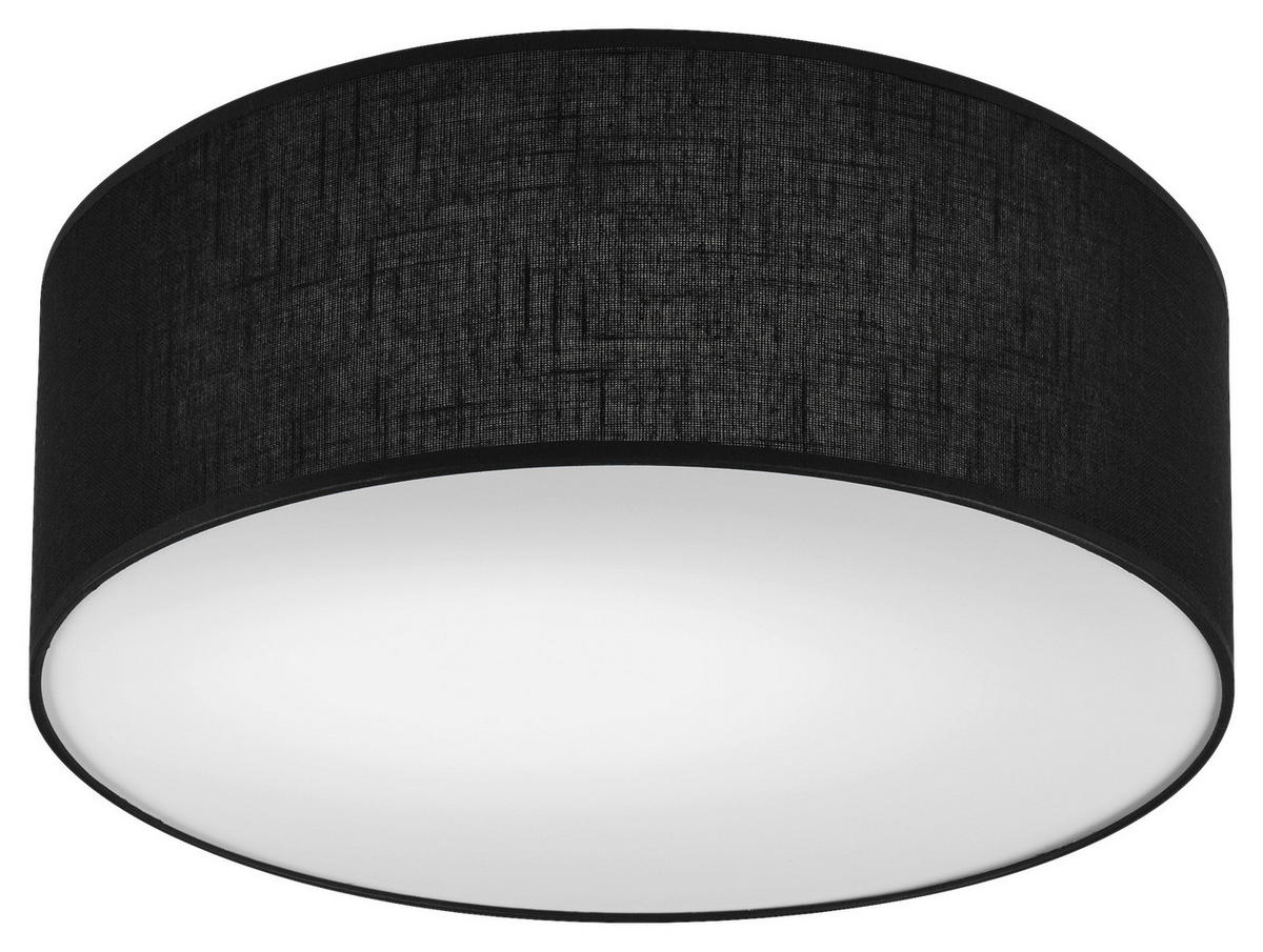 Lamkur Deckenleuchte VIVIAN 48444 schwarz Kunststoff PVC Textil H/L: ca. 13x35 cm E27 1 Brennstellen Vivian - schwarz (35,00cm) - Lamkur