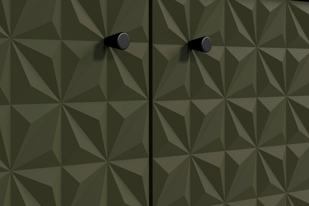 TV-Lowboard Sentra Eiche Artisan Nachbildung grün dunkel B/H/T: ca. 184x52x40 cm Sentra - Eiche/grün (184,00/52,00/40,00cm) - Trendteam