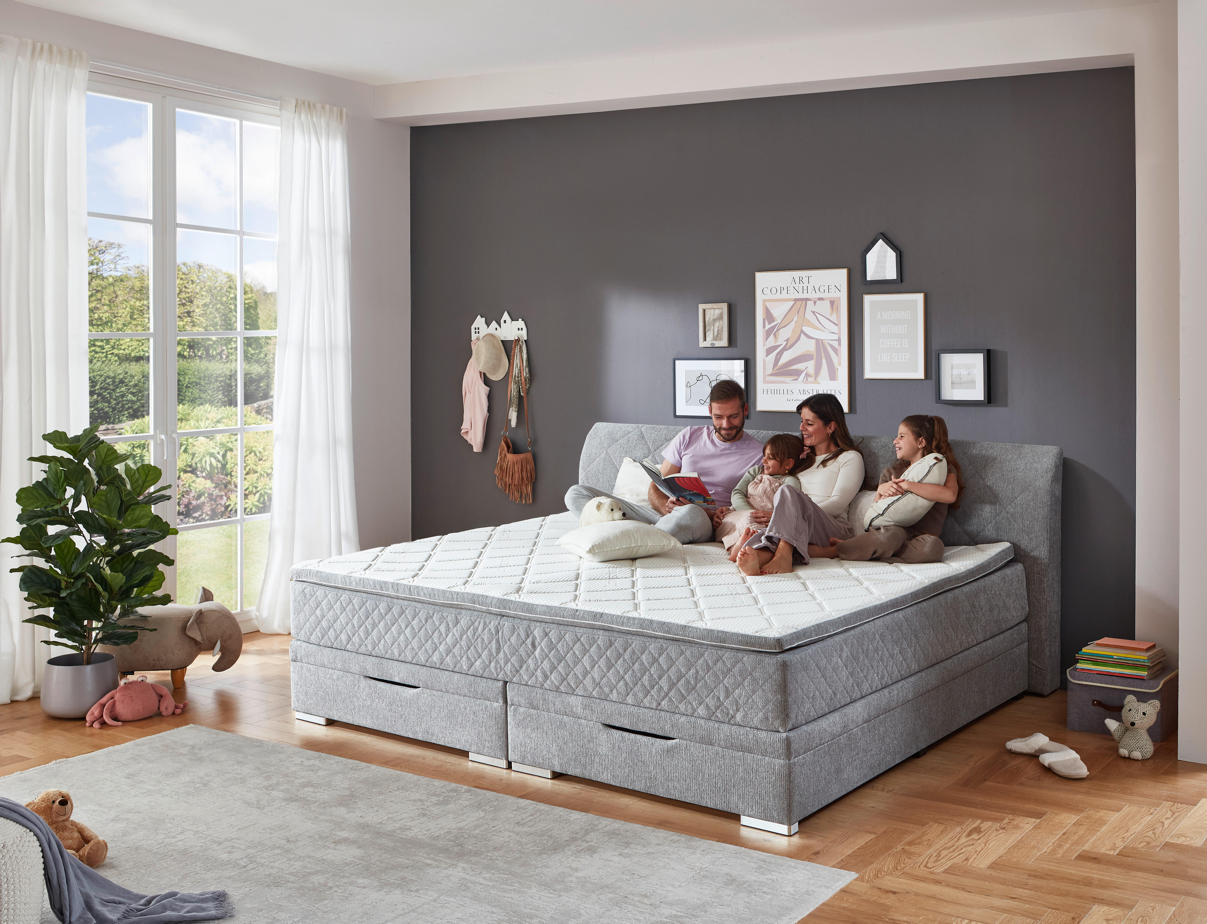 Familienboxbett Korfu silber Korfu - Chrom/silber (256,00/110,00/218,00cm)