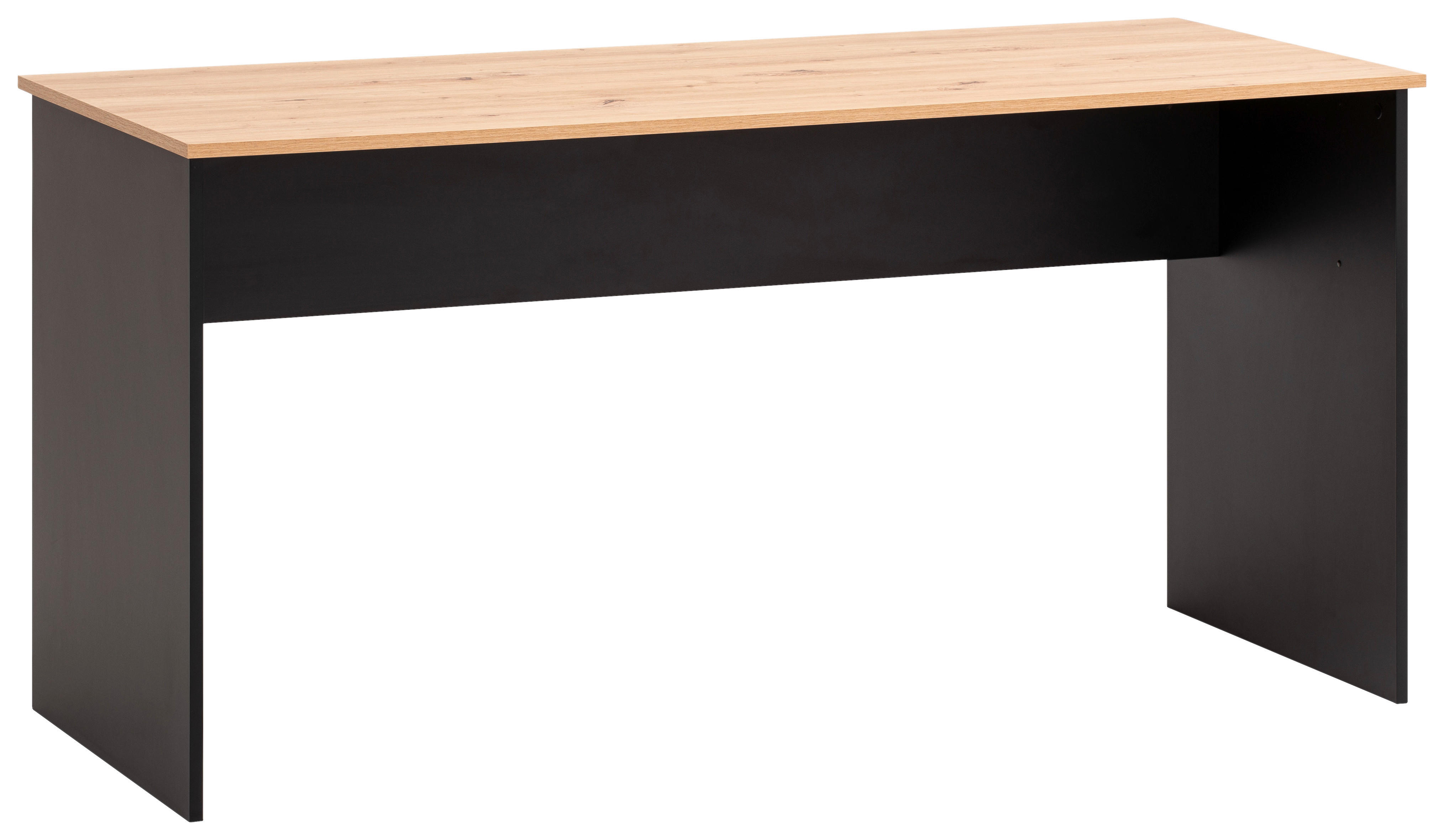 Schreibtisch Aino Eiche Artisan Nachbildung schwarz B/H/T: ca. 150x74x65 cm Aino - Eiche/schwarz (150,00/74,00/65,00cm)