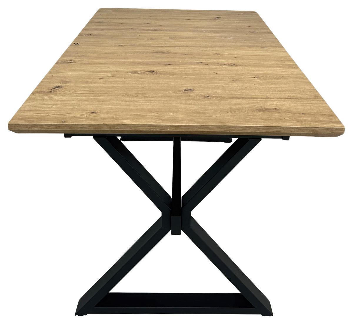 Esstisch Paddy Eiche Wildeiche hell Nachbildung B/T: ca. 160x90 cm Paddy - Eiche/schwarz (160,00/90,00cm)