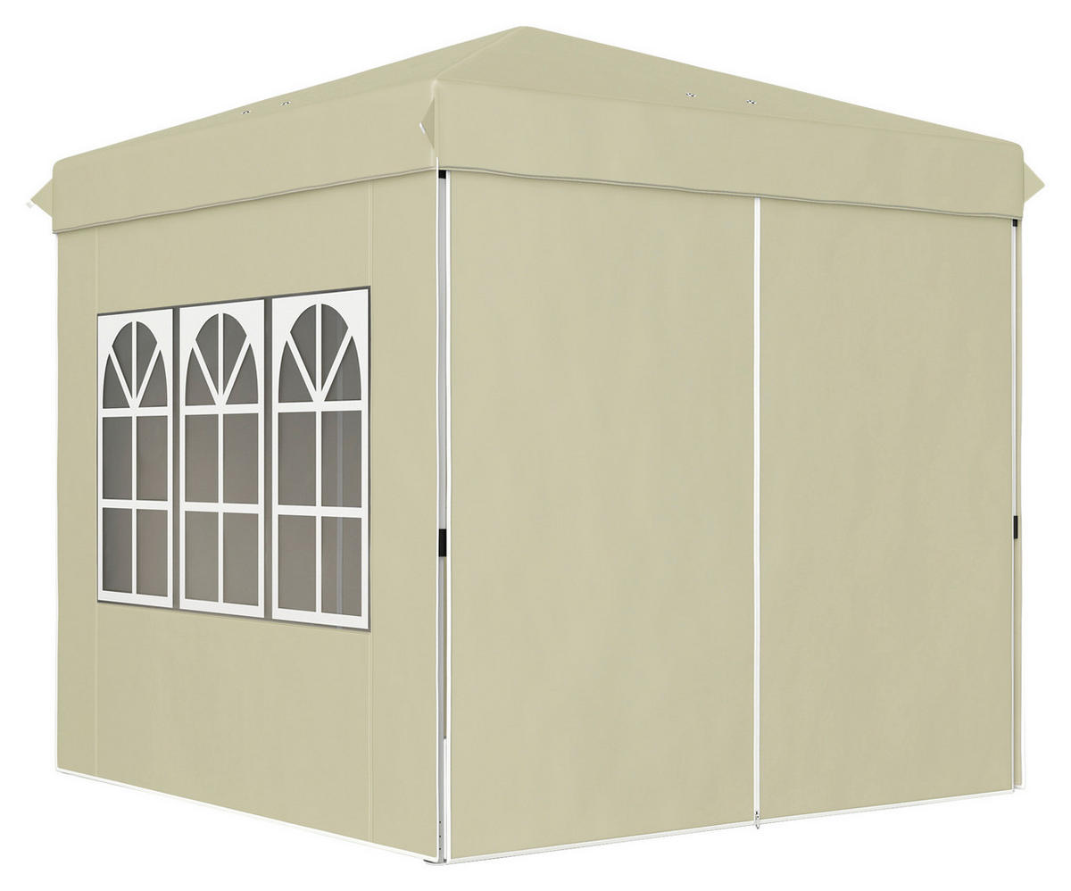 Outsunny Pavillon cremeweiß Metall B/H/L: ca. 248x270x248 cm Pavillon - cremeweiß (248,00/248,00/270,00cm) - Outsunny