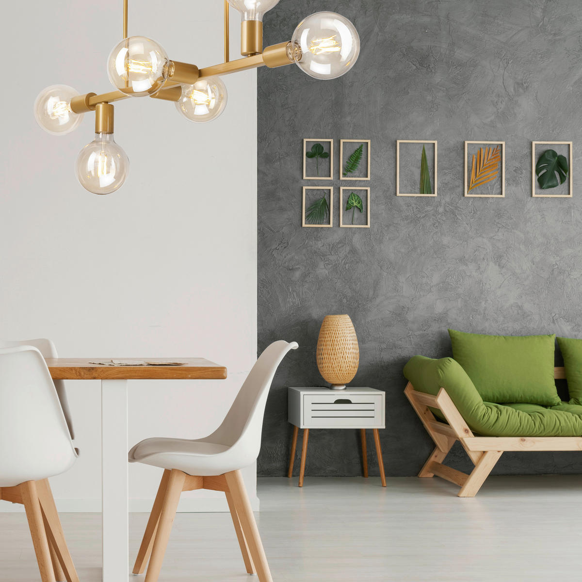 Lamkur Deckenleuchte gold Stahl B/H/L: ca. 73x39x73 cm E27 6 Brennstellen ASTRID - gold (73,00/73,00/39,00cm) - Lamkur