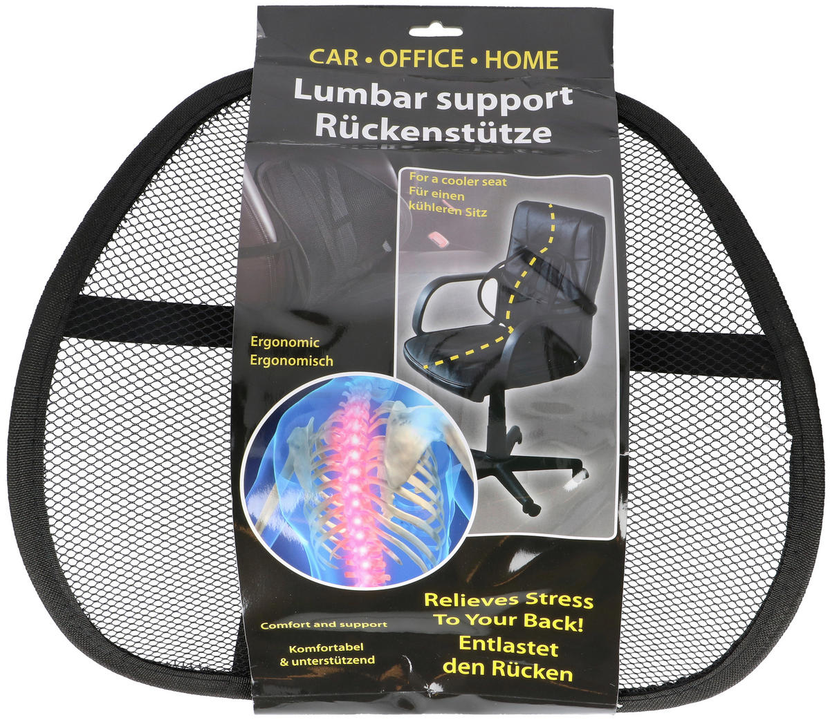Rückenlehne B/H/L: ca. 12x42x42 cm Rückenlehne - schwarz (42,00/12,00/42,00cm)