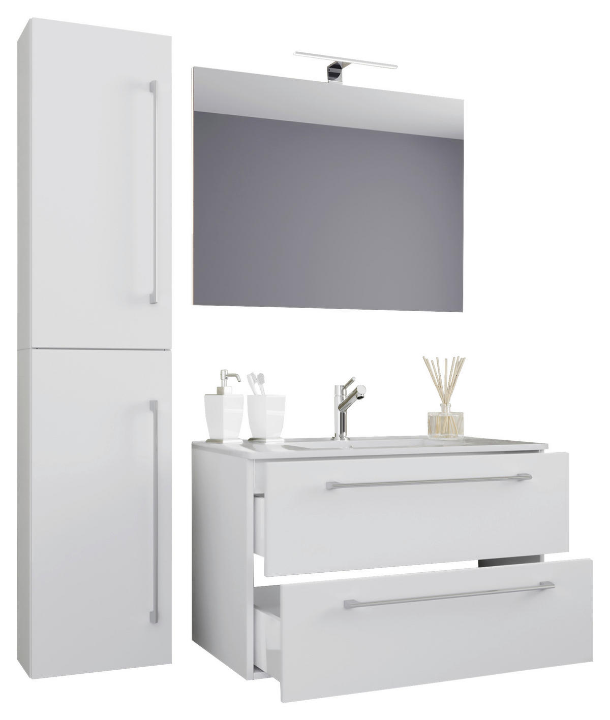 Waschplatz 4tlg-Badinos weiß B/H/T: ca. 61x52x46 cm 4tlg-Badinos - weiß (61,00/52,00/46,00cm) - VCM Möbel