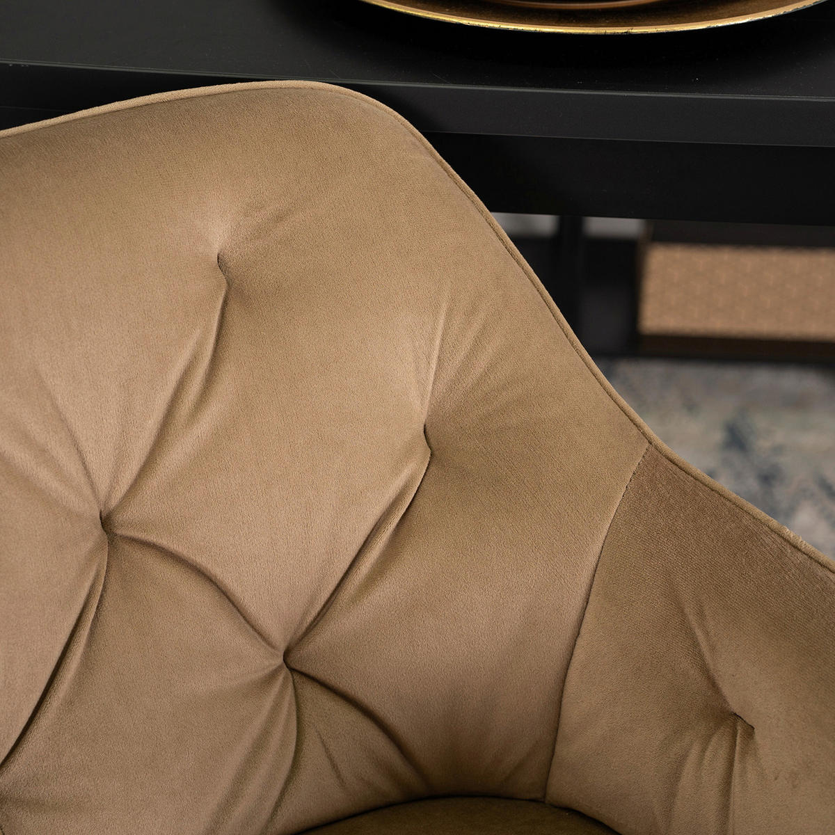 Barhocker SALEM beige Velourstoff B/H/T: ca. 53x105x58 cm SALEM - beige (53,00/105,00/58,00cm) - WIPMEB