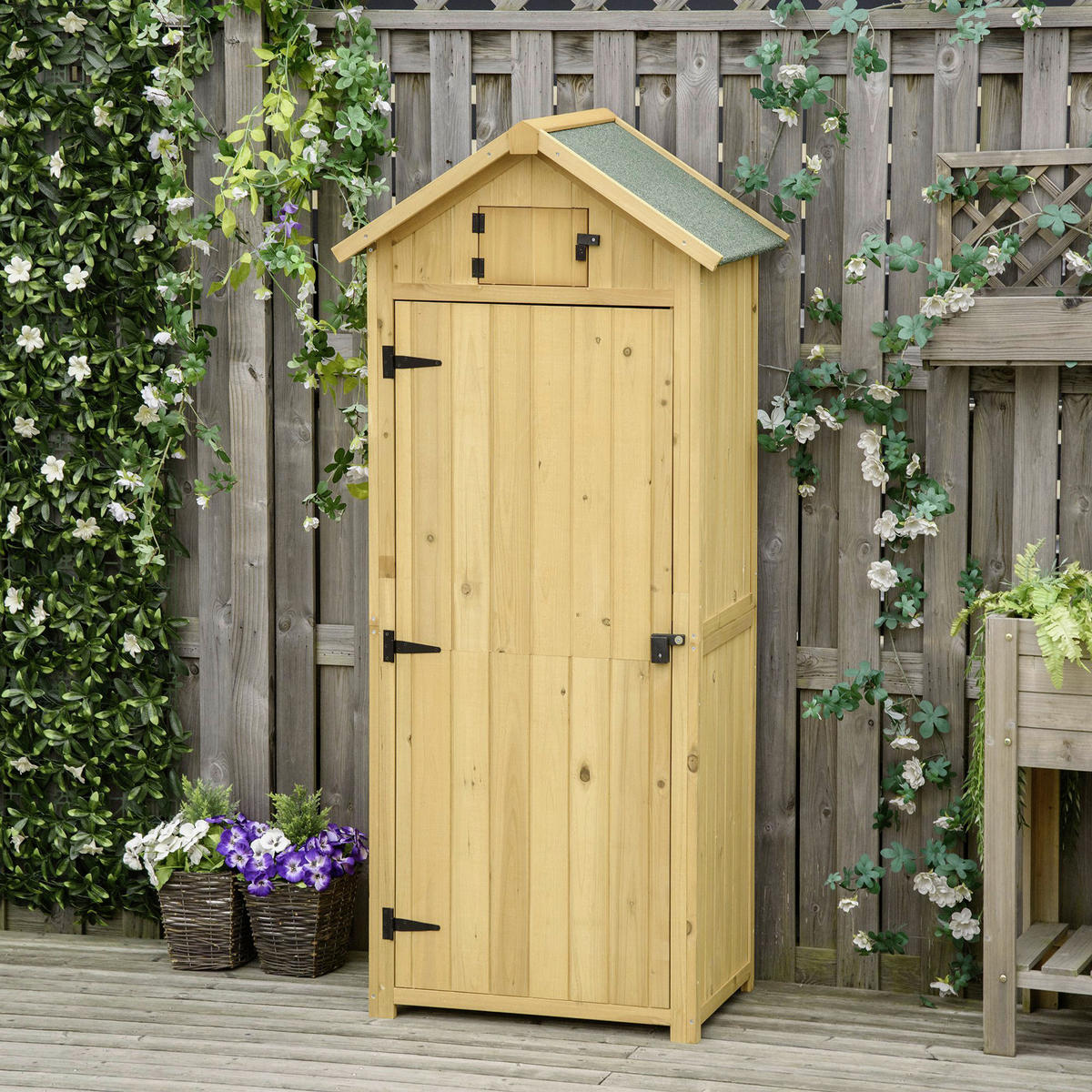 Outsunny Gartenhaus natur B/H/L: ca. 542x179x77 cm Gartenhaus - natur (77,00/542,00/179,00cm) - Outsunny