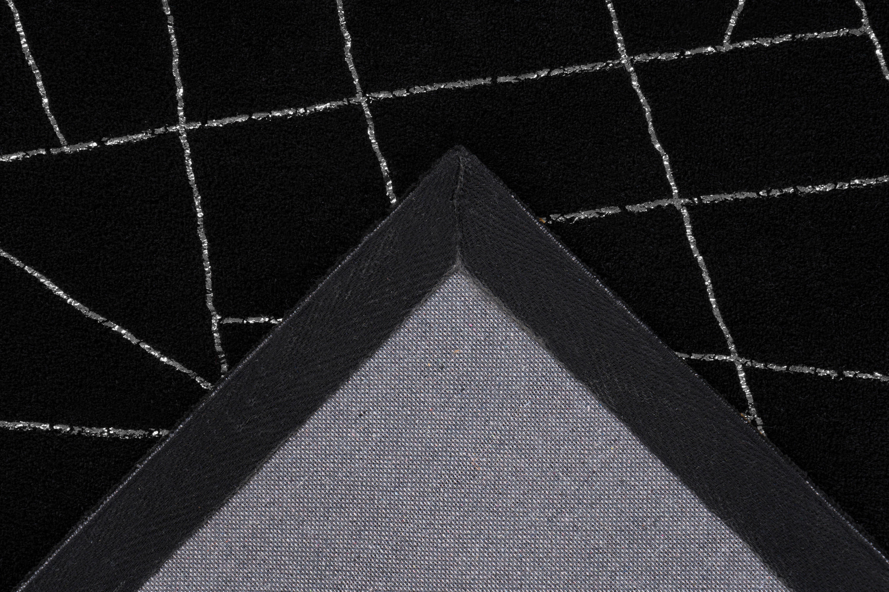 360Living Teppich Bijou schwarz B/L: ca. 80x150 cm Bijou - schwarz/silber (80,00/150,00cm) - 360Living