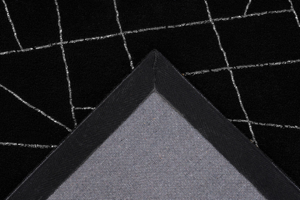 360Living Teppich Bijou schwarz B/L: ca. 80x150 cm Bijou - schwarz/silber (80,00/150,00cm) - 360Living