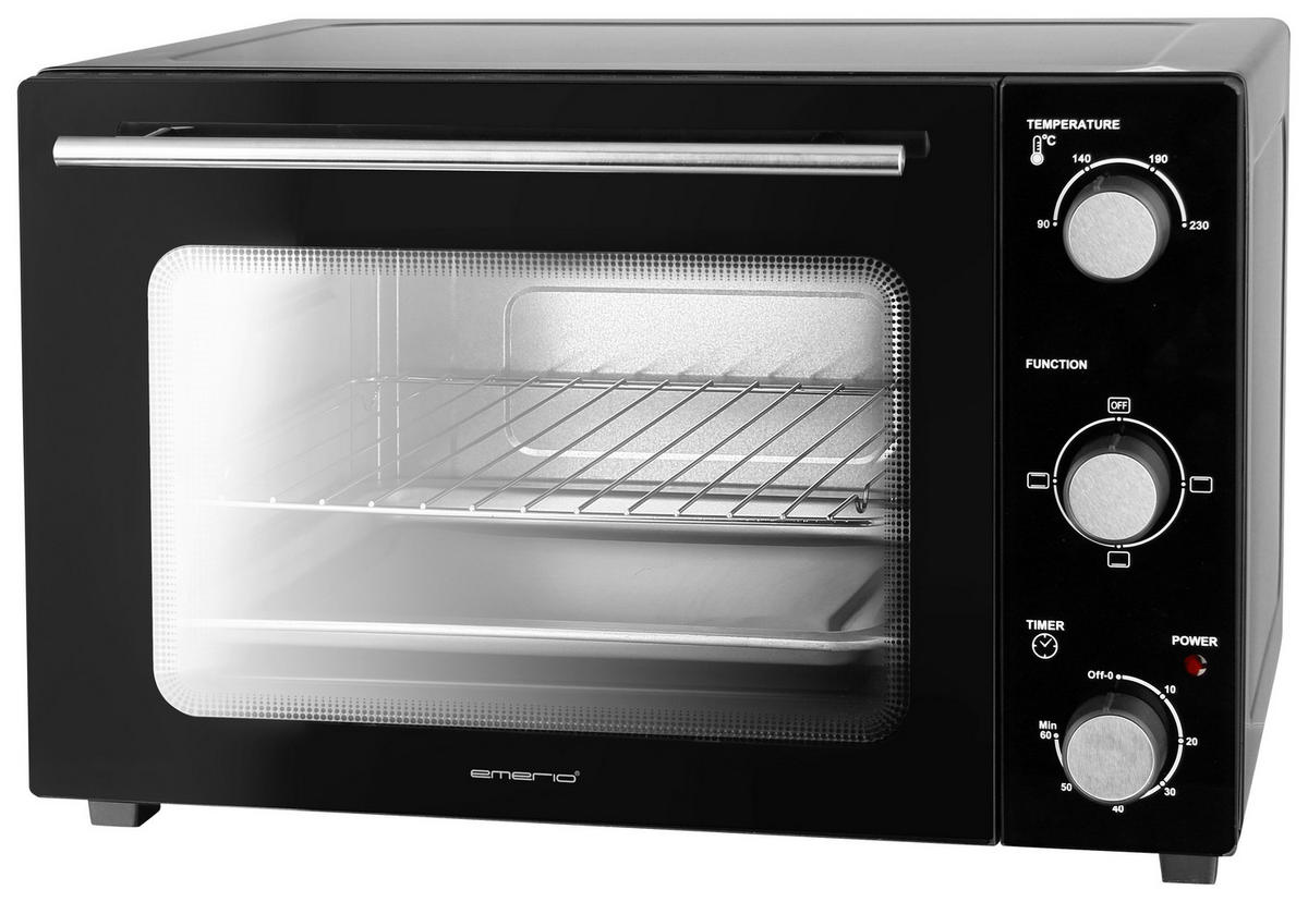 Mini-Backofen MO-122420.1 schwarz Metall B/H/T: ca. 51x40x33 cm ca. 32 l XL-Backofen 32l MO-122420.1 - schwarz (51,00/40,00/33,00cm)
