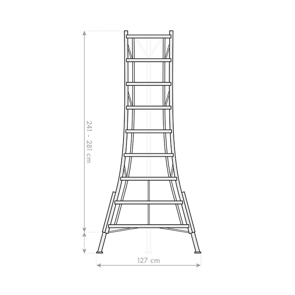 Thumbnail - Niwaki Gartenleiter 3-Holm 3-Holm silber B/H/L: ca. 127x270x210 cm