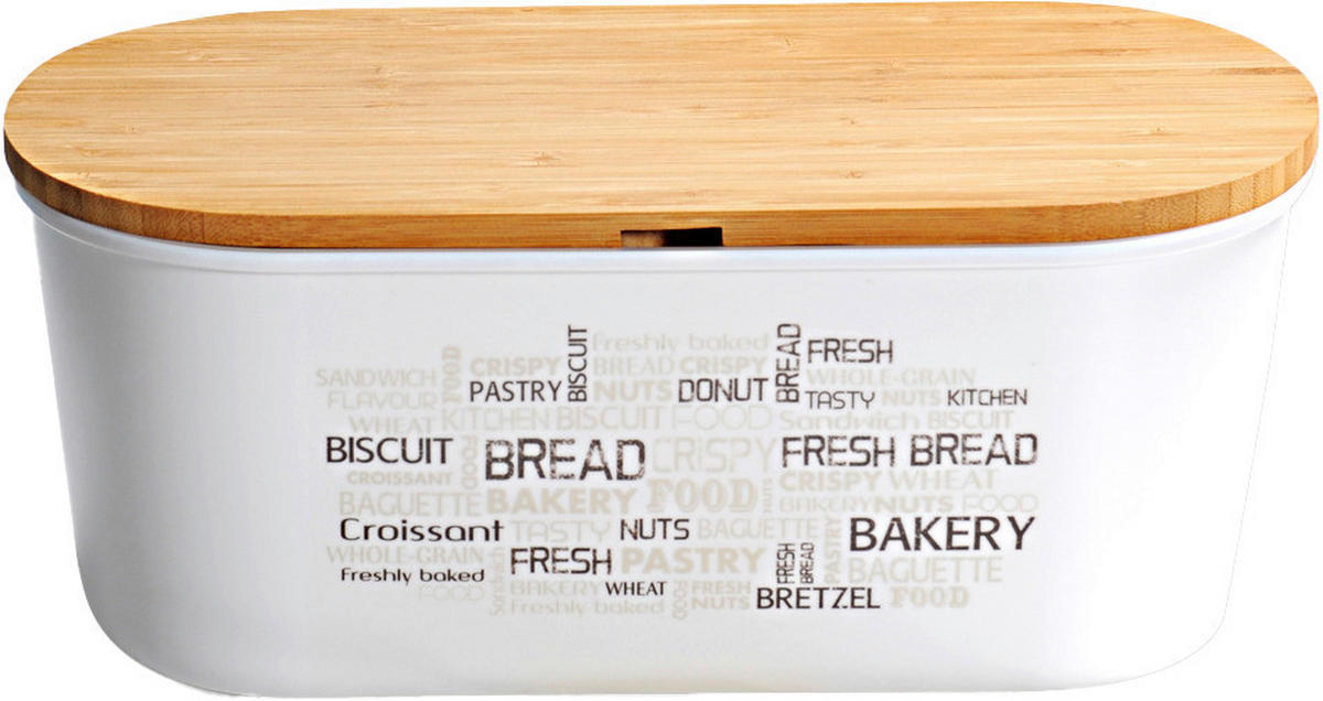 Kesper Brotbox weiß Bambus B/H/L: ca. 20x4,5x34 cm Brotbox - weiß/natur (34,00/20,00/4,50cm) - Kesper