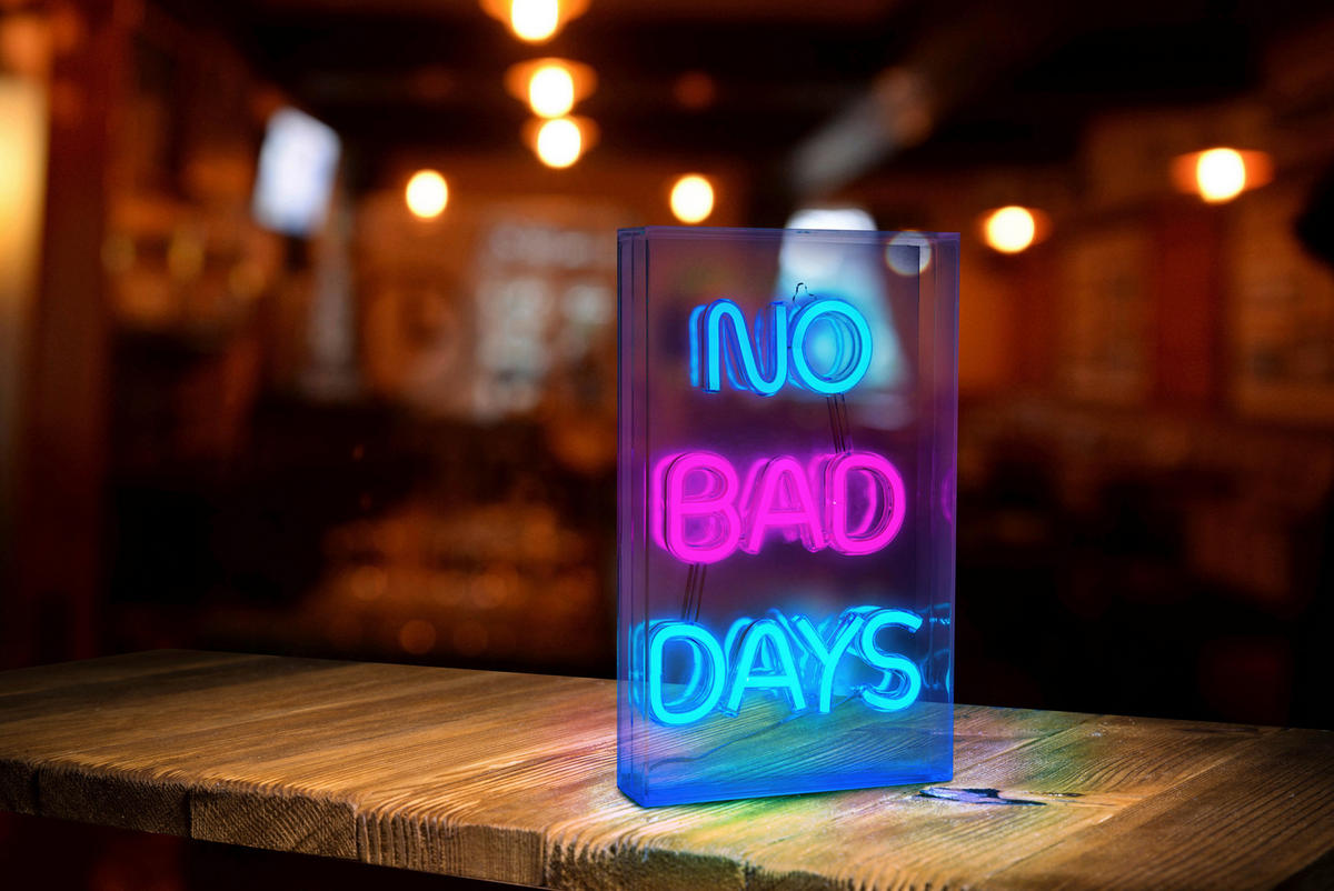 Näve Leuchten LED-Schriftzug klar Kunststoff B/H/T: ca. 18x30x4,7 cm NO BAD DAYS - klar (18,00/30,00/4,70cm) - Näve Leuchten