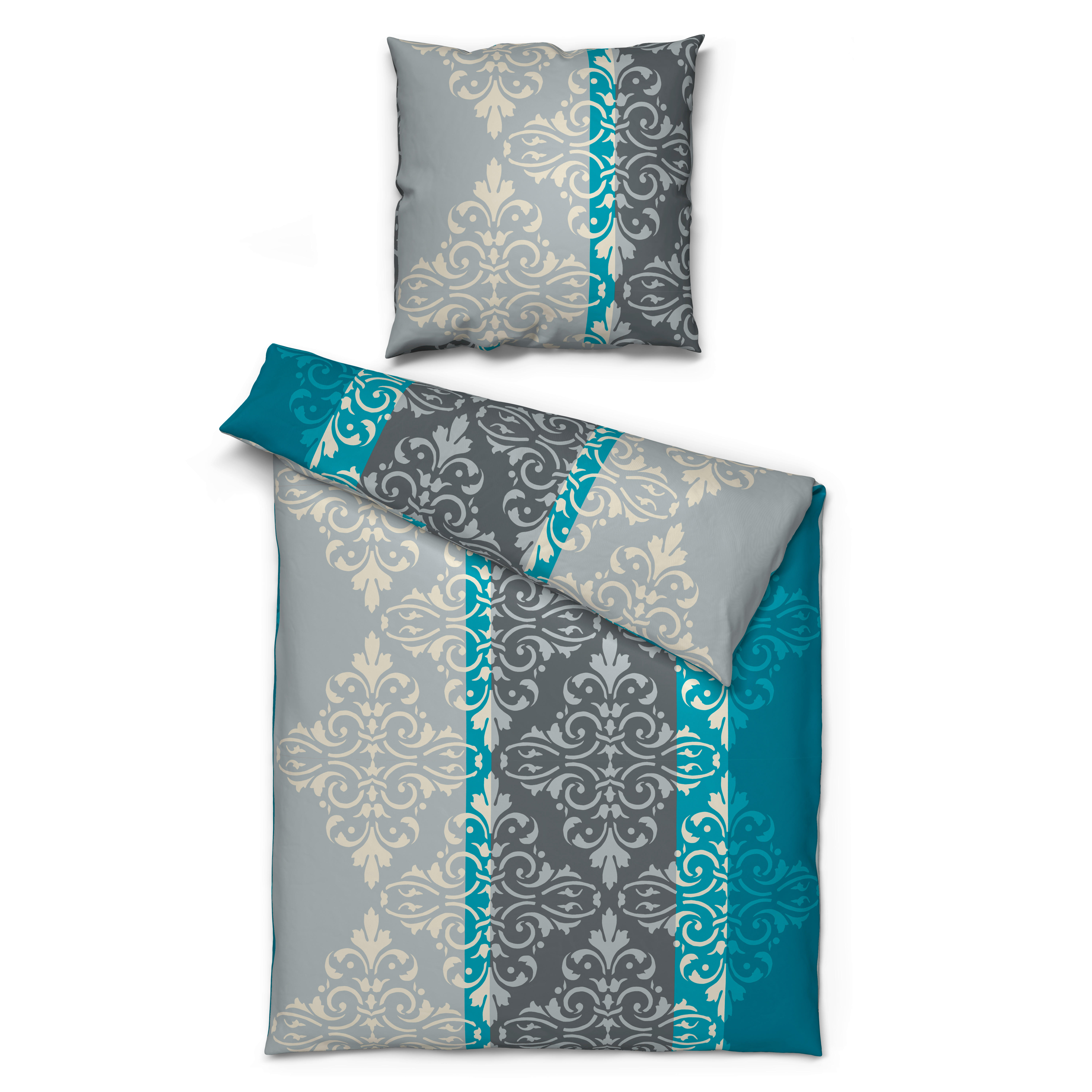 Microfaser Bettwäsche Fleece Bettwäsche_Fleece Ornament - türkis (135,00/200,00cm)