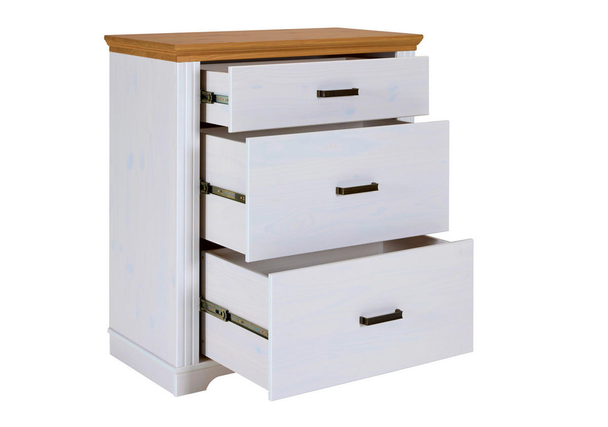 Kommode Maluno weiß lackiert B/H/L: ca. 48,3x104x93 cm Maluno - weiß (93,00/48,30/104,00cm) - Inter Link
