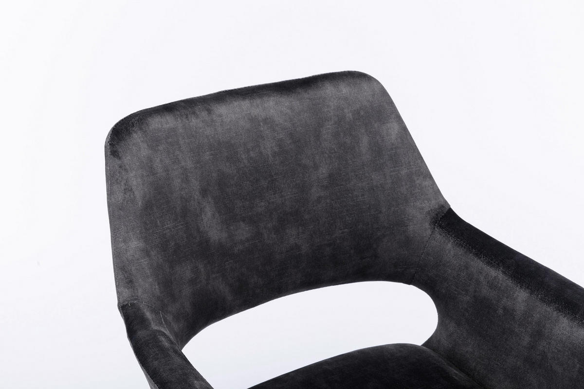 Stuhl KLARA  2er-Set anthrazit Vintage Samt Holz B/H/T: ca. 52x89x63,5 cm KLARA  2er-Set - anthrazit (52,00/89,00/63,50cm) - byLIVING