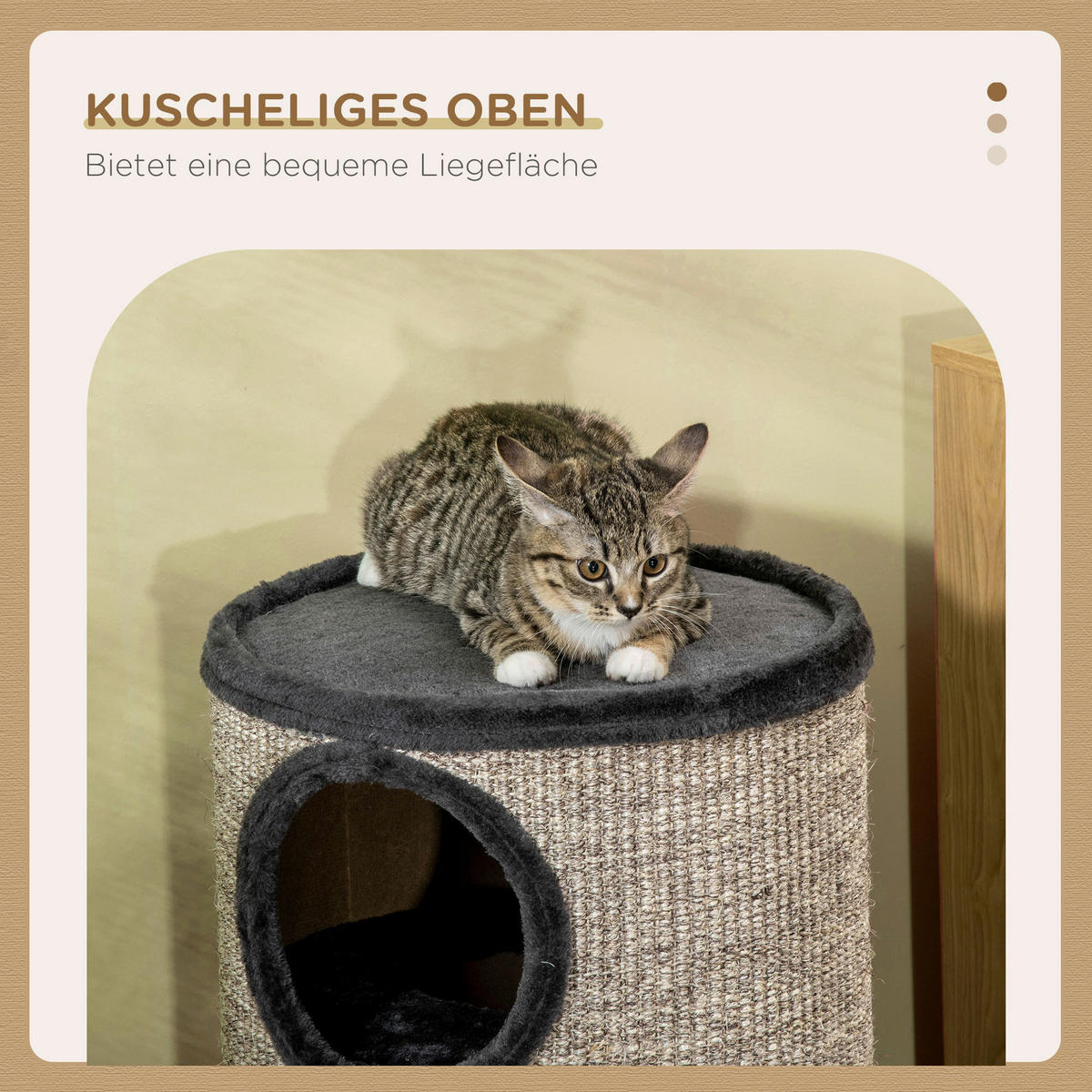 PawHut Tier-Zubehör grau Polypropylen B/H/L: ca. 38x38x70 cm Kratztonne - grau (70,00/38,00/38,00cm) - PawHut