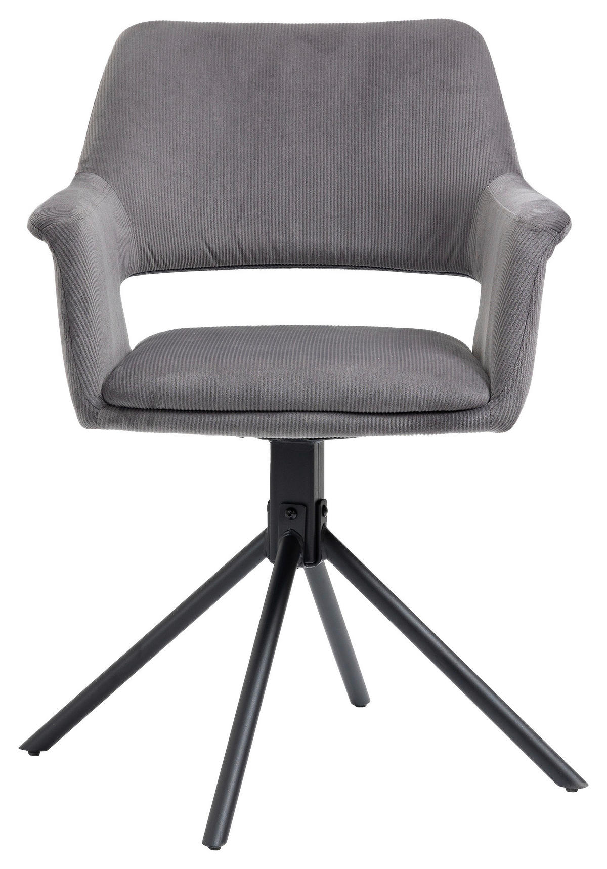 Stuhl ELEONORE 2er-Set grau schwarz Stoff Metall B/H/T: ca. 57x84x61 cm ELEONORE 2er-Set - schwarz/grau (57,00/84,00/61,00cm) - byLIVING