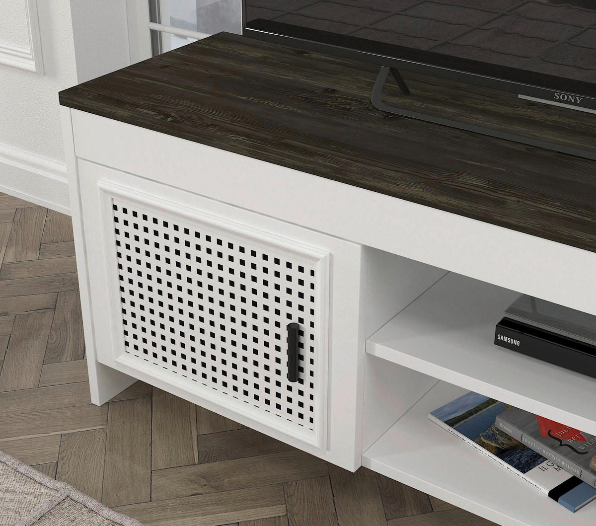 TV-Lowboard Done weiß Rebab B/H/T: ca. 150x48,2x35 cm Done - Rebab/weiß (150,00/48,20/35,00cm) - moebel17