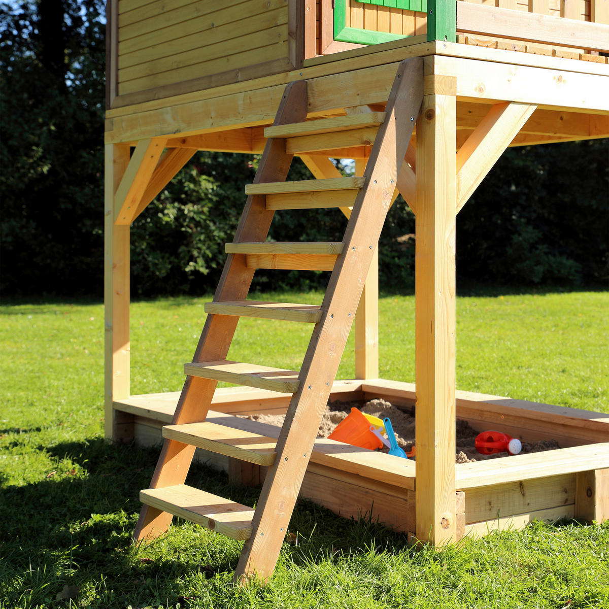 AXI Spielhaus Sarah braun B/H/L: ca. 370x291x191 cm Sarah - braun/grün (191,00/370,00/291,00cm) - AXI