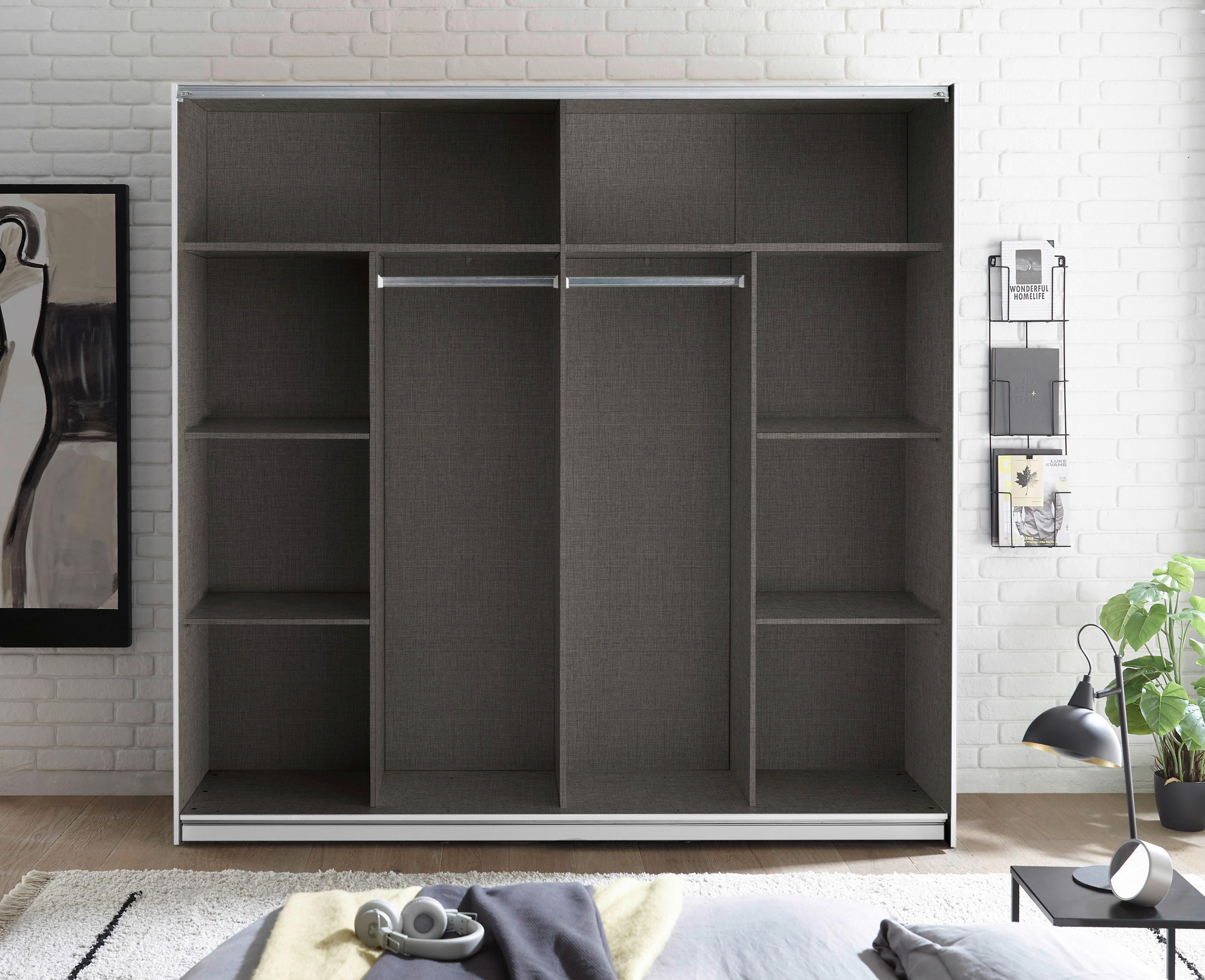 Thumbnail - Schwebetürenschrank Noemi weiß B/H/T: ca. 215x210x60 cm