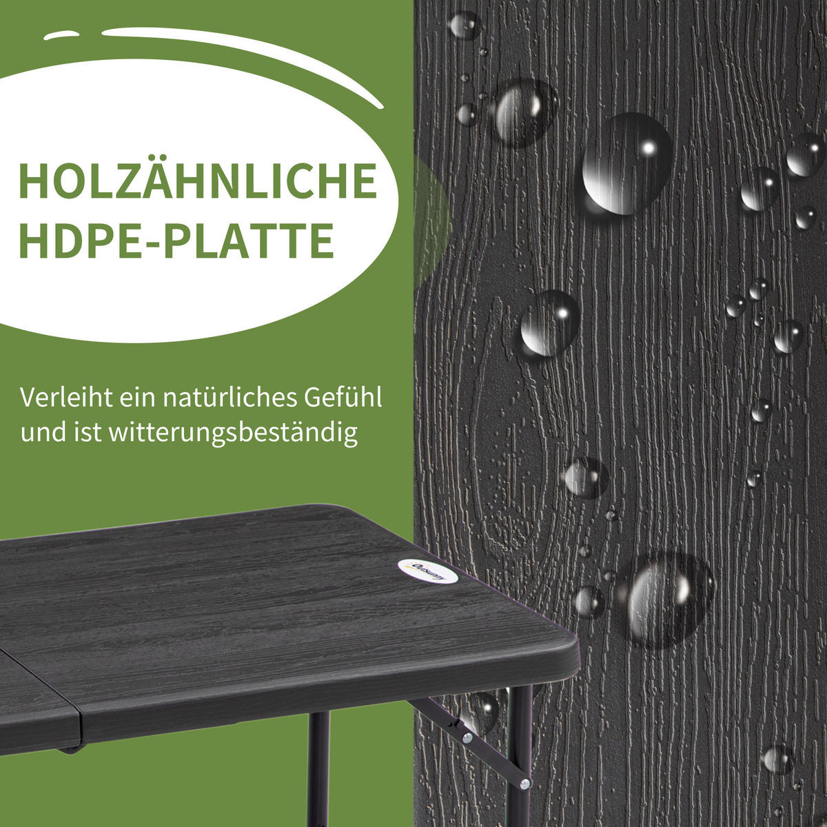 Outsunny Gartentisch dunkelgrau Stahl B/H/L: ca. 60x74x118 cm Gartentisch - dunkelgrau (118,00/60,00/74,00cm) - Outsunny